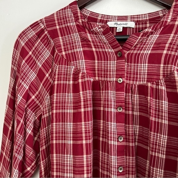 Madewell Balloon-Sleeve Peasant Top in Plaid - Picture 4 of 7